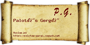Palotás Gergő névjegykártya